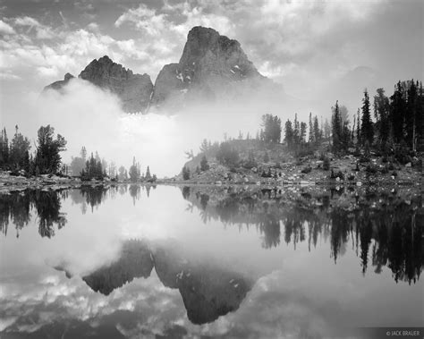 Misty Teton Reflection B/W | Tetons, Wyoming | Mountain Photography by Jack Brauer