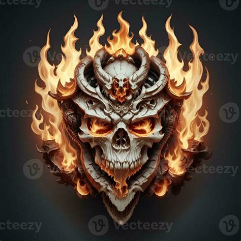 Fire Skull Logo Stock Photos, Images and Backgrounds for Free Download