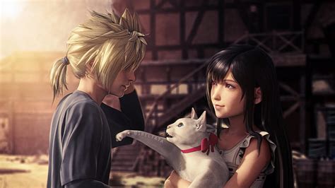 1080P free download | Cloud Strife Tifa Lockhart Cat Final Fantasy VII Remake, HD wallpaper | Peakpx