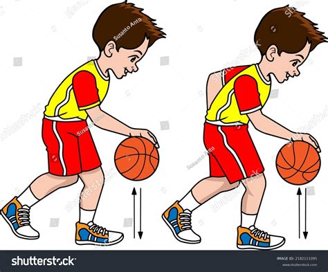 Kids Playing Basketball Vector Illustration Isolated Stock Vector ...