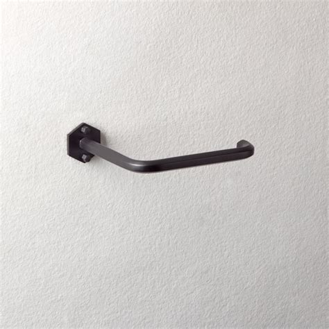 Hex Matte Black Wall Mounted Toilet Paper Holder + Reviews | CB2 Canada