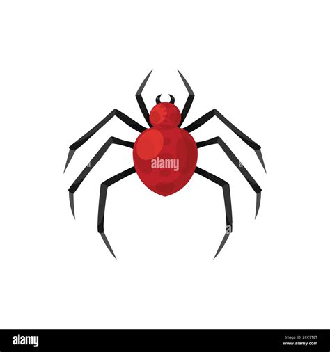 Cartoon spooky red spider . Vector illustration for Halloween holiday ...