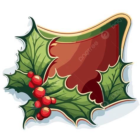 Christmas Banner With Holly And Berries In The Center Clipart Vector, Holly Corner, Holly Corner ...