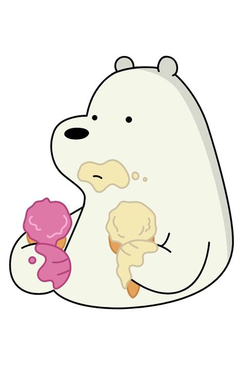 We Bare Bears Ice Bear with Ice Cream Sticker | Ice bear we bare bears ...