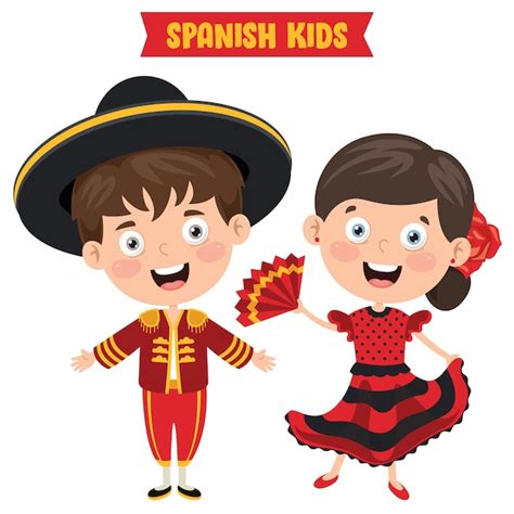 Premium Vector | Spanish children wearing traditional clothes