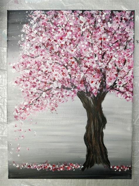 Painting a Cherry Blossom Tree with Acrylics and Cotton Swabs! | Peinture de cerisiers en fleur ...