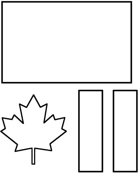 Canada Day Flag - Paper craft (Black and White Template)