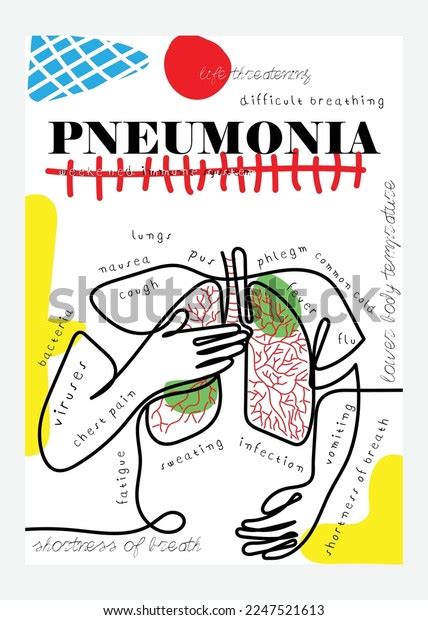 Symptoms Pneumonia Poster Art Minimal Banner Stock Vector (Royalty Free ...