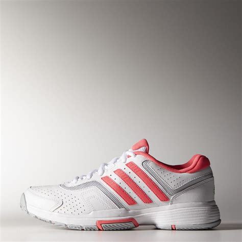 Adidas Womens Barricade Court Tennis Shoes - White/Red - Tennisnuts.com