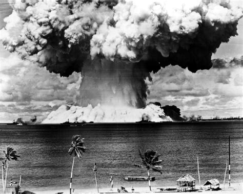 Atomic Bomb Test, 1946. /Namerican Atomic Bomb Test At Bikini Atoll In ...