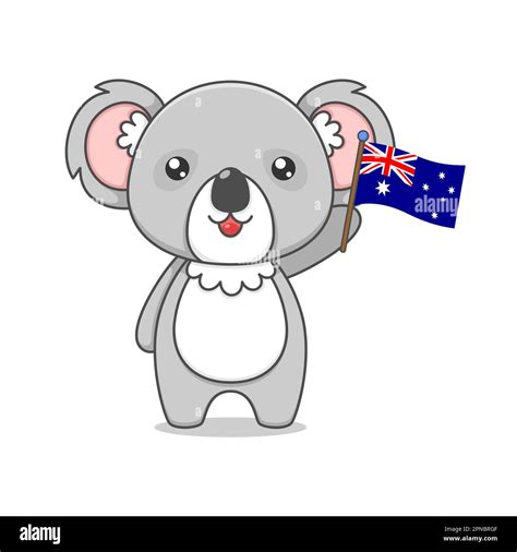 Cute Koala Holding Australian Flag Stock Vector Image & Art - Alamy