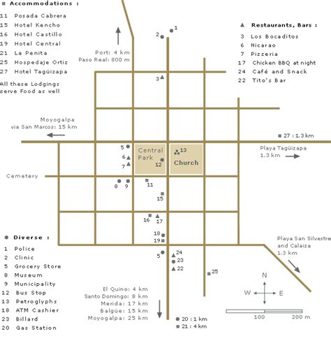 Ometepe Travel Guide. Map of Altagracia with Hotels