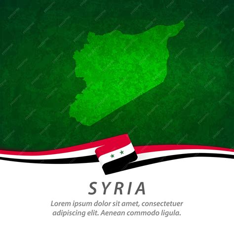 Premium Vector | Syria flag with central map