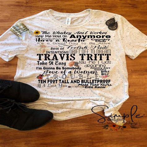 Travis Tritt Lyrics T shirt Raglan Country Music Lyrics | Lyric shirts ...