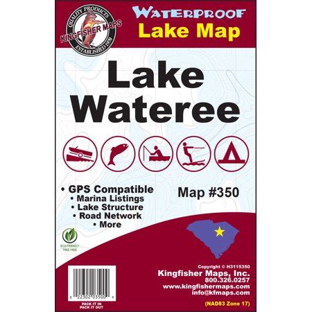 Lake Wateree Map by Kingfisher Maps, Inc. | Maps.com.com