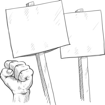 Protest Signs And Fists Sketch Credo Revolution Drawing Vector, Credo, Revolution, Drawing PNG ...