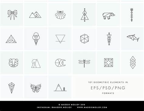 101 Geometric Logo Elements EPS PSD | Geometric logo, Geometric, Graphic design company