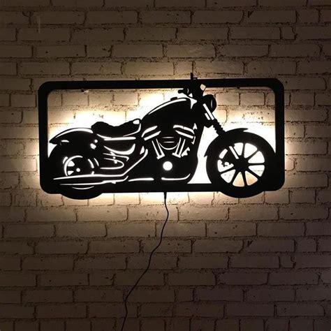 illuminated harley davidson wall decor,wall art,home decor,harley davidson wall decor panel ...