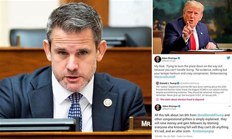 Republican congressman Adam Kinzinger says Trump 'can't handle losing ...