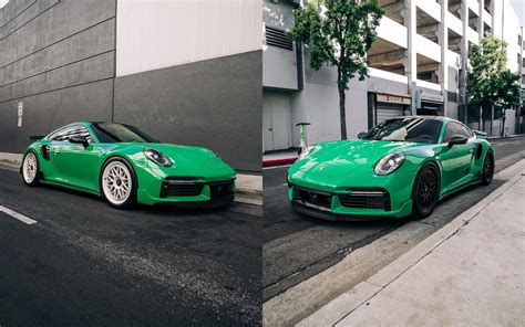 Green-Wrapped Porsche 911 Turbo S Has Perfect Two-Face Vibes Due to ...