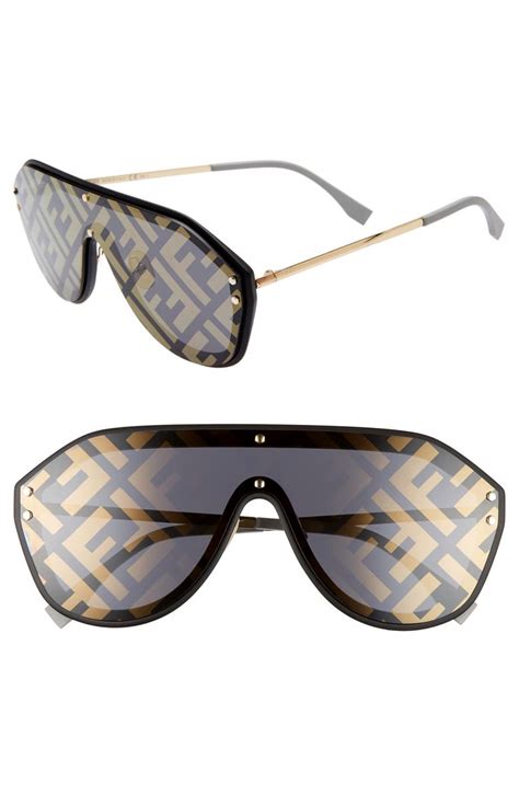 Fendi 147mm Logo Lens Shield Sunglasses | Nordstrom