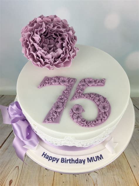 Lilac Peony 75th birthday cake - Mel's Amazing Cakes