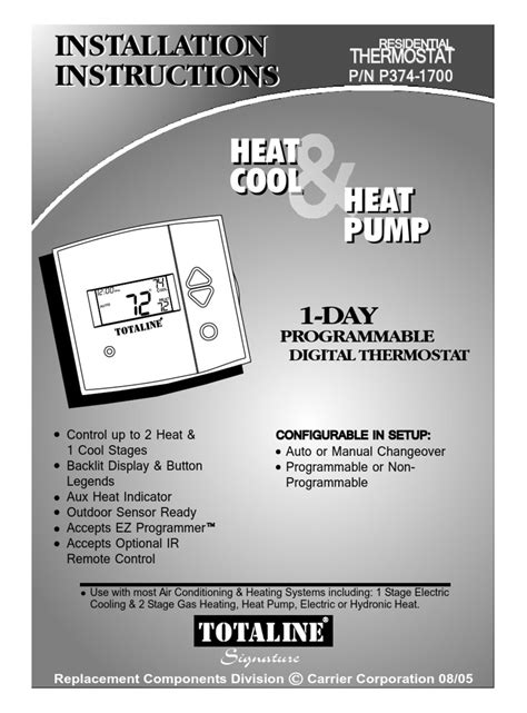 Totaline Thermostat Wiring Diagram P474 - Wiring Draw And Schematic