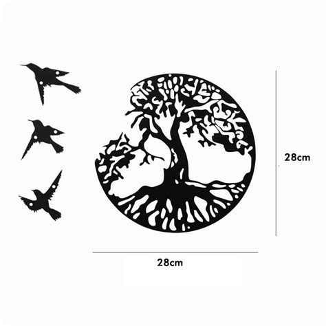 NEW Tree of Life Wall Decor Metal Wall Art Family Tree Wall Decor with 3 Bird | eBay