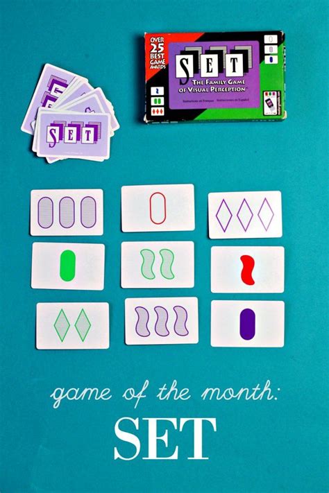 SET card game is a family game of visual perception. It can be played as a group, or as a single ...