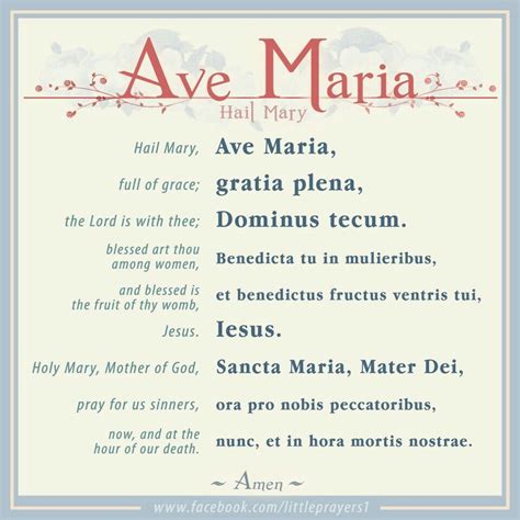 ~Ave Maria / Hail Mary | Catholic beliefs, Prayers to mary, Catholic prayers