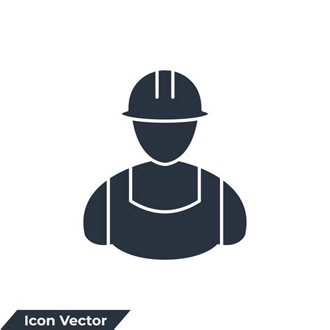 builder icon logo vector illustration. Construction worker symbol ...