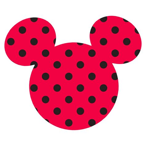 Disney Mickey Ears Large, Red with black dots, Adhesive Printed Burlap, Pack of 6 in 2021 ...