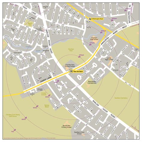 Barlow Moor Road tram stop local map | Bee Network | Powered by TfGM