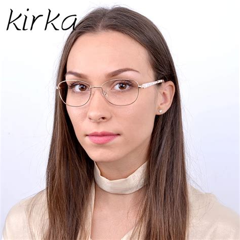 Kirka Metal Eyeglass Woman Frame Golden Eyeglasses Frame For Women ...