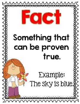 Fact and Opinion Posters FREE by Create-Abilities | TpT