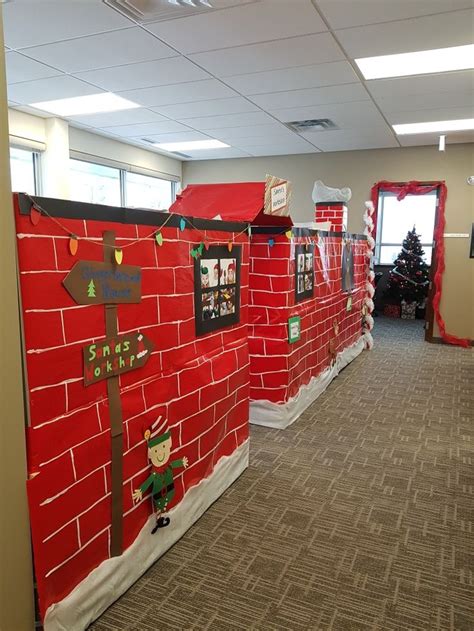 Christmas office cubicle decorating Santa's workshop | Christmas ...