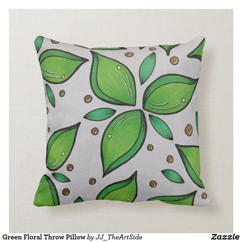 Green Floral Throw Pillow Floral Throws, Floral Throw Pillows ...