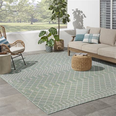 Nourison Positano Indoor/Outdoor Blue Green 8' x 10' Area Rug (8x10) - Walmart.com