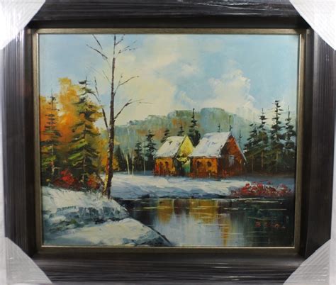 Cottage Scene Painting by ??? - CCSmemorabilia