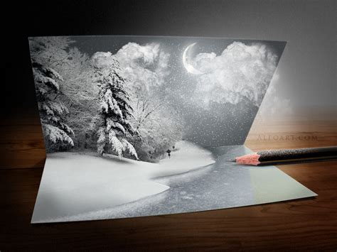 Unusual Christmas Card. Photoshop tutorial