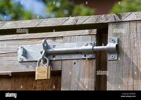 Garden gate lock and bolt Stock Photo - Alamy