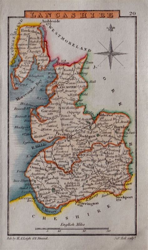 Lancashire Antique Maps, Old Maps of Lancashire, Vintage Maps of ...