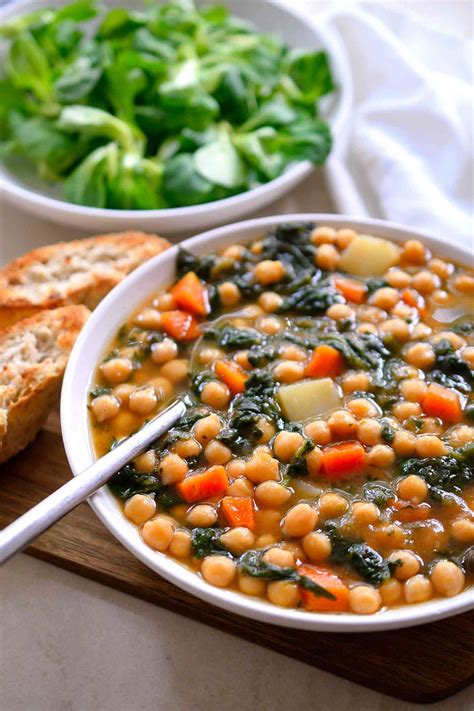 This Spanish chickpea stew can be made with canned chickpeas for a ...