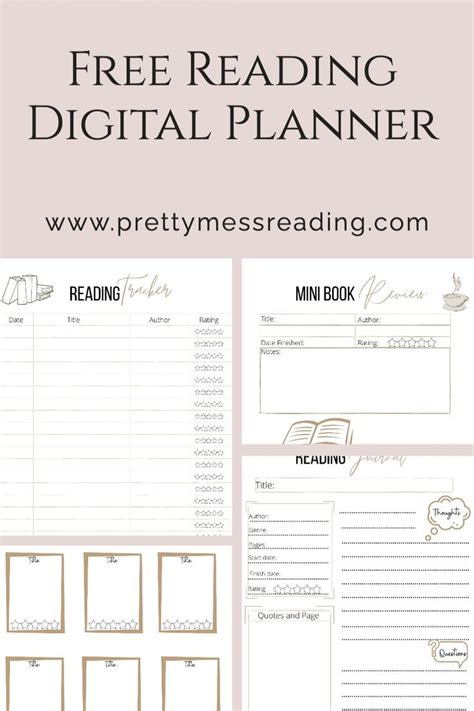 Free Reading Digital Planner | Reading journal printable, Book review ...