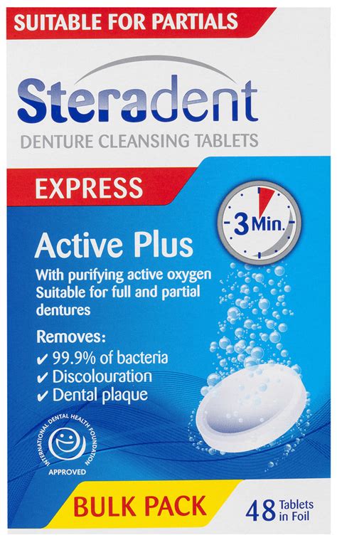 Steradent Active Plus Denture Cleansing Tablets 48 Pack - SKUlibrary