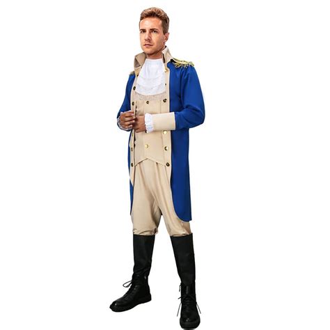 Vikidoky Men's George Washington Costume Uniform Halloween Outfits ...