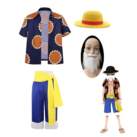 Anime One Piece Dressrosa Arc Straw Hat Monkey D. Luffy Disguise Costu ...