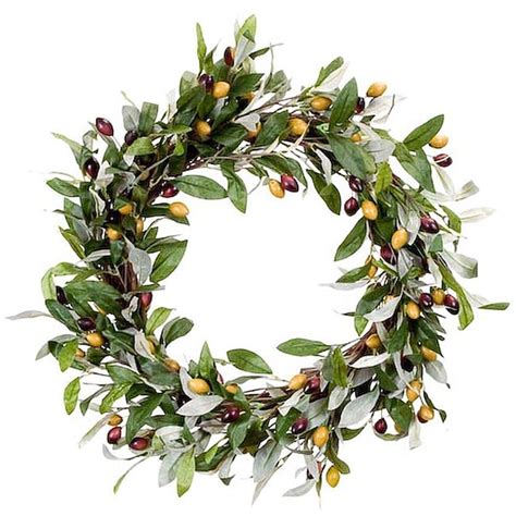 Mixed Olive Leaf Wreath - 12689411 - Overstock.com Shopping - Great ...