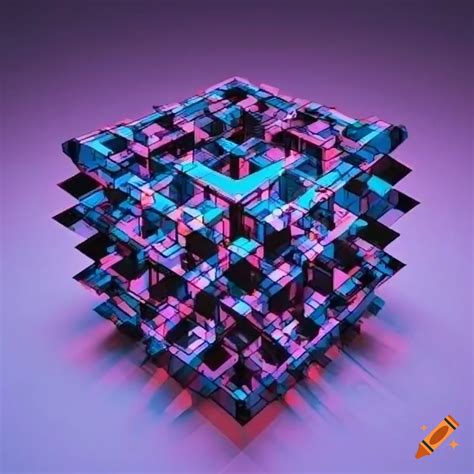 4d hyper-cube diagram on Craiyon