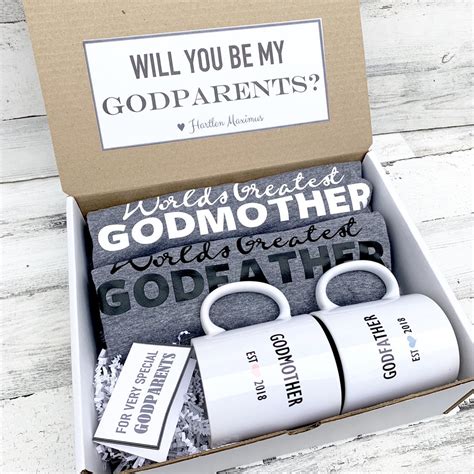 Godparents Gifts - Godparents Shirts - Personalized Godparents Gift - Will you be My Godparents Box